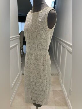 DOLCE & GABBANA DAISY MACRAME  LACE WHITE SLEEVELESS DRESS  IT44 US 8